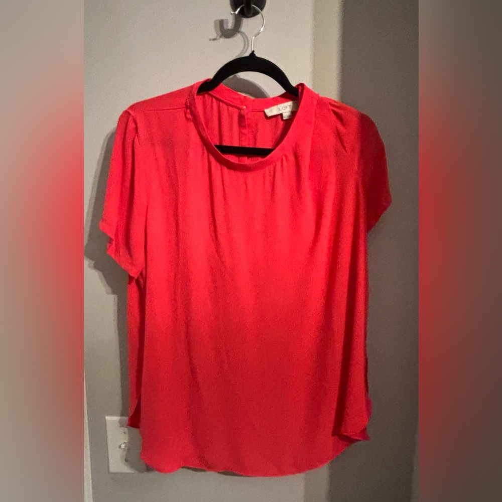 LOFT Women's bright pink/coral Top